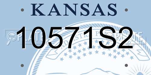 10571S2 Kansas License Plate