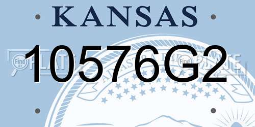 10576G2 Kansas License Plate