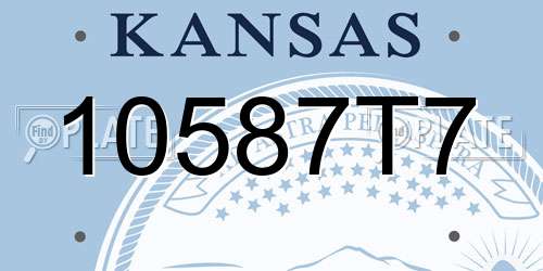 10587T7 Kansas License Plate