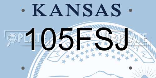 105FSJ Kansas License Plate