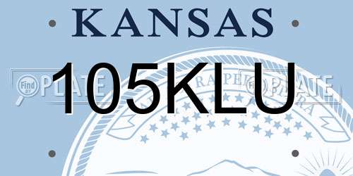 105KLU Kansas License Plate