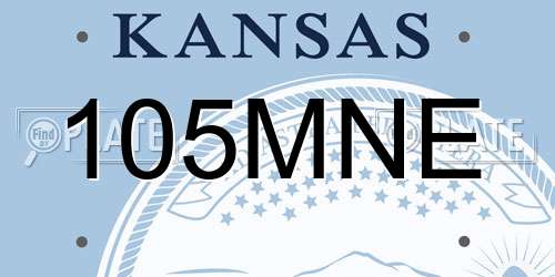 105MNE Kansas License Plate