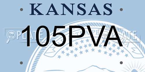 105PVA Kansas License Plate
