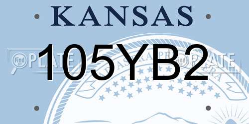 105YB2 Kansas License Plate
