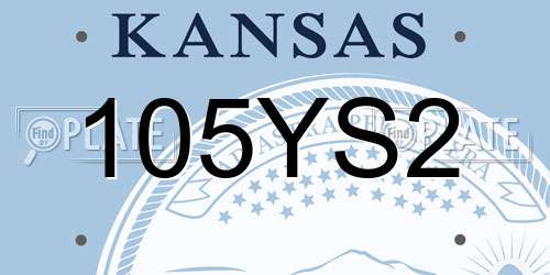 105YS2 Kansas License Plate