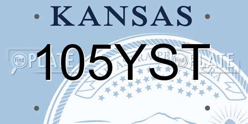 105YST Kansas License Plate