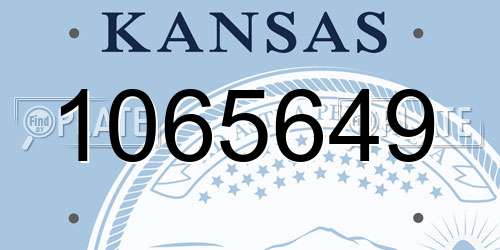 1065649 Kansas License Plate