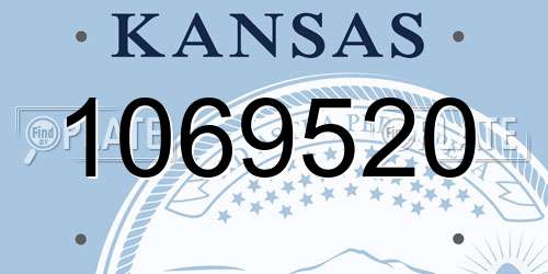 1069520 Kansas License Plate