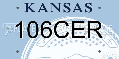 106CER Kansas License Plate