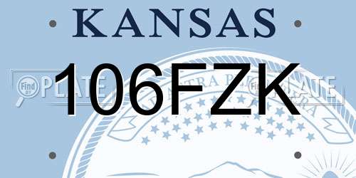 106FZK Kansas License Plate