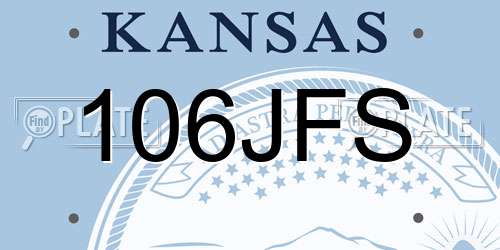 106JFS Kansas License Plate