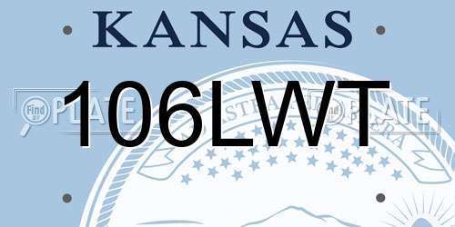 106LWT Kansas License Plate