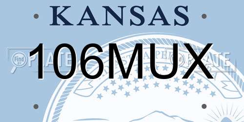 106MUX Kansas License Plate