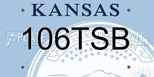 106TSB Kansas License Plate