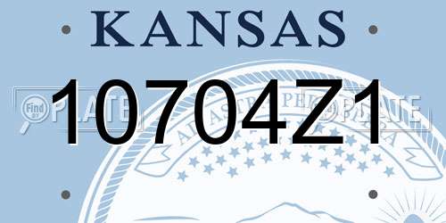 10704Z1 Kansas License Plate