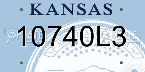 10740L3 Kansas License Plate