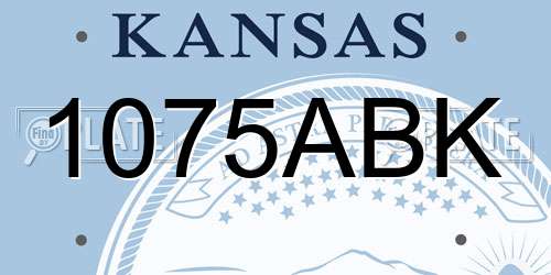 1075ABK Kansas License Plate