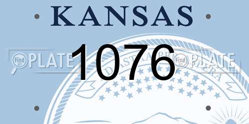 1076 Kansas License Plate