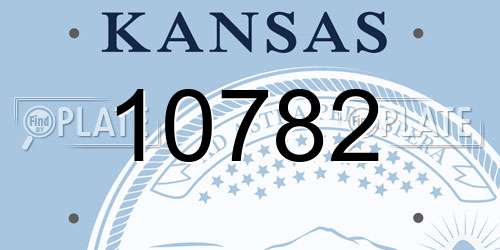 10782 Kansas License Plate