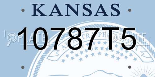 10787T5 Kansas License Plate