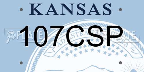 107CSP Kansas License Plate