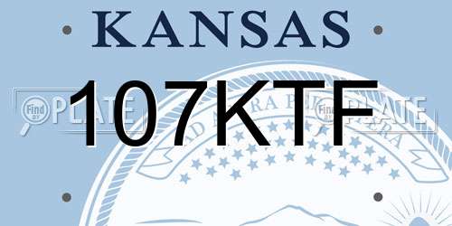 107KTF Kansas License Plate