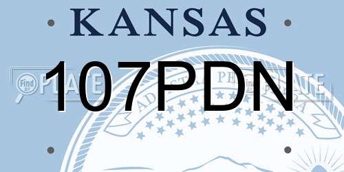 107PDN Kansas License Plate