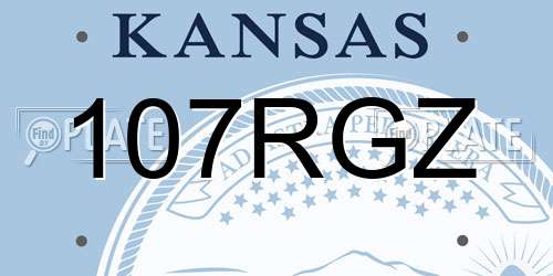 107RGZ Kansas License Plate