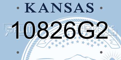 10826G2 Kansas License Plate