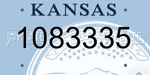 1083335 Kansas License Plate