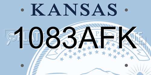 1083AFK Kansas License Plate