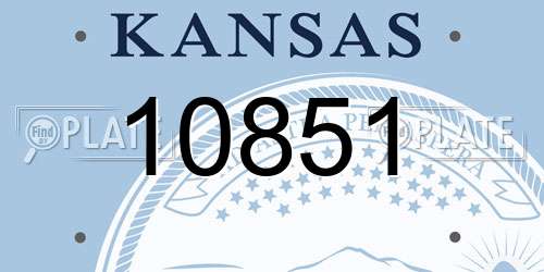 10851 Kansas License Plate