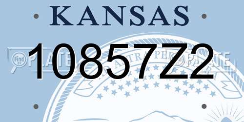 10857Z2 Kansas License Plate