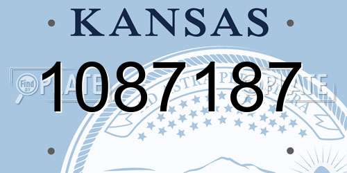 1087187 Kansas License Plate