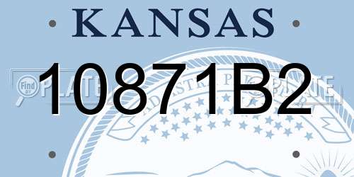 10871B2 Kansas License Plate