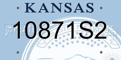 10871S2 Kansas License Plate