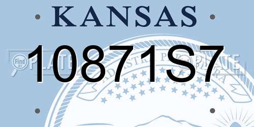 10871S7 Kansas License Plate
