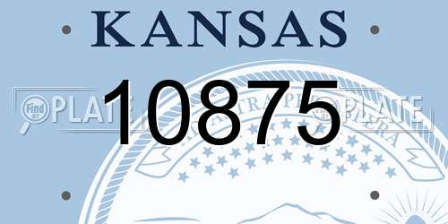 10875 Kansas License Plate