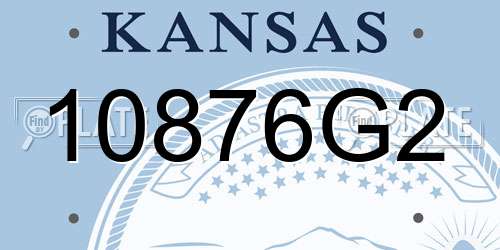 10876G2 Kansas License Plate