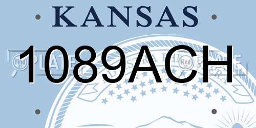 1089ACH Kansas License Plate
