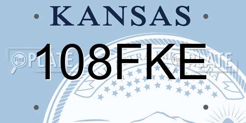 108FKE Kansas License Plate