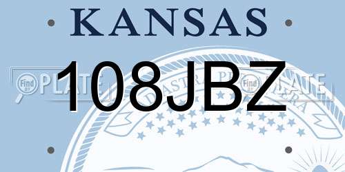 108JBZ Kansas License Plate