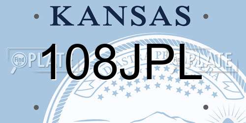 108JPL Kansas License Plate