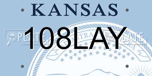 108LAY Kansas License Plate