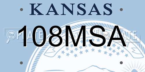 108MSA Kansas License Plate