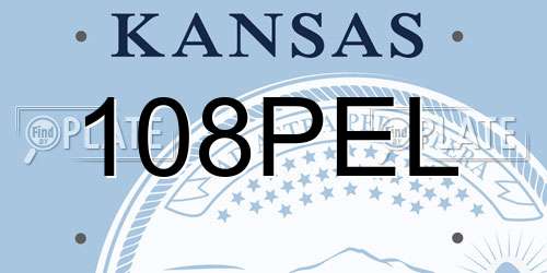 108PEL Kansas License Plate