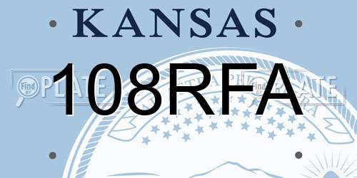 108RFA Kansas License Plate