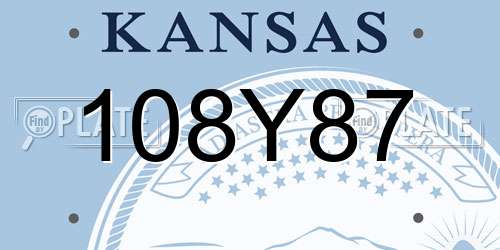 108Y87 Kansas License Plate