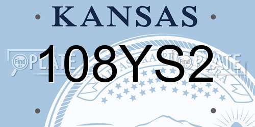108YS2 Kansas License Plate