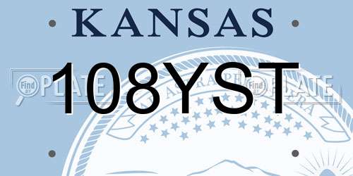 108YST Kansas License Plate